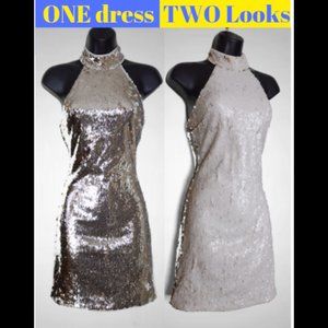 One Dress - Two Looks Reversible Sequin Dress